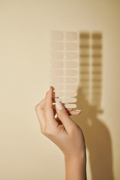 Nude gel nail strip presentation